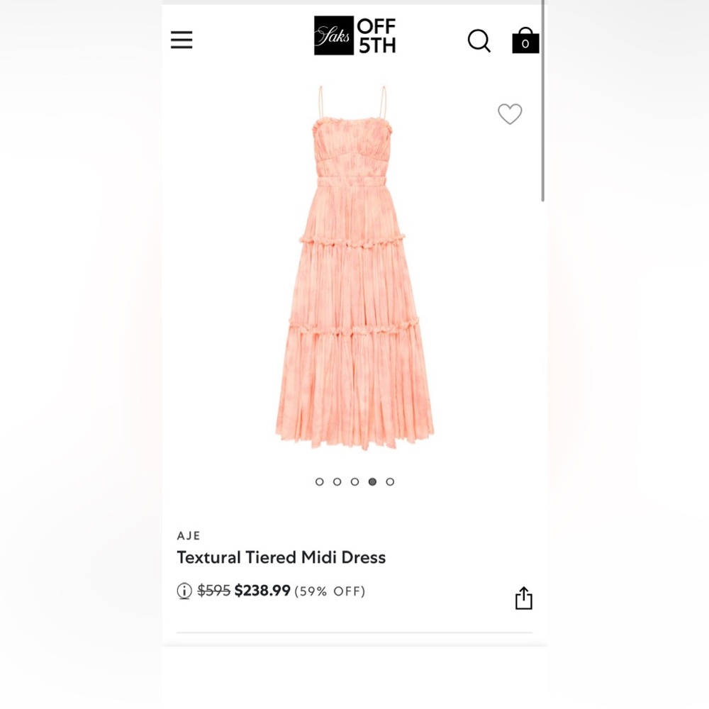 AJE APRICOT TEXTURAL MIDI DRESS